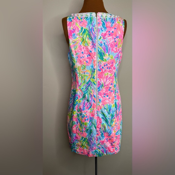Lilly Pulitzer Gabby Fan Sea Pants Multi Corded Lace Detail Shift Dress Size 6 - Picture 7 of 11